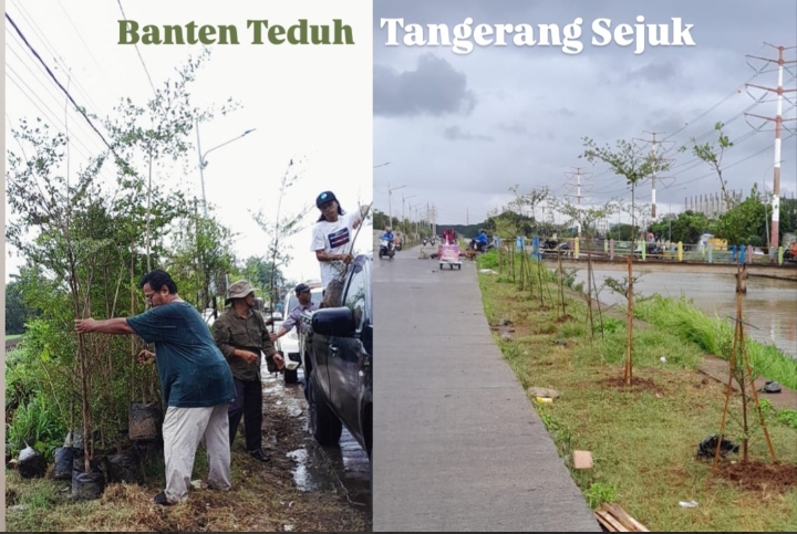 Setiap Hari Ribuan Pohon Ditanam Para Aktivis Lingkungan Hidup Tangerang Banksasuci dalam Gerakkan Banten Teduh Tangerang Sejuk'. Foto: BantenPos.id
