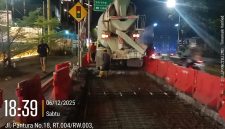 proses perapihan Jalan Gatot Subroto (Gatsu) dan Jalan M. Toha yang saat ini sedang dalam proses pengerjaan. Foto: ist