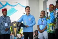 Wakil Presiden Gibran Rakabuming Raka saat membuka Pekan Nasional (PENAS) Petani Nelayan XVII Tahun 2026 di GOR David Tony, Kabupaten Gorontalo. Foto: Ist
